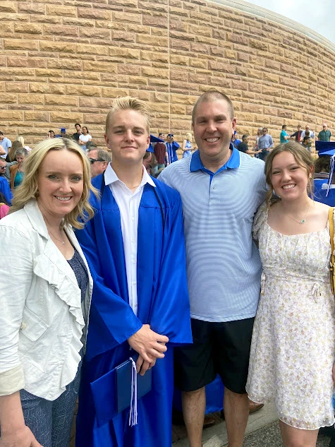 Amanda's family at her son's graduation